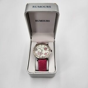 Rumours Women's Watch Pink Band Butterfly Star Heart Ladybug Case Unused